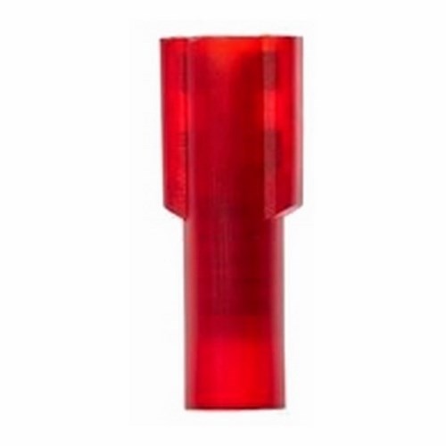 3M™ Highland™ Color-Coded Female Disconnect Terminal has dents and rolled edges to offer superior holding force while allowing for quick and easy disconnect. The terminal has a fully insulated, nylon, butted-seam barrel and withstands temperatures of -40 to 221 degrees F (-40 to 105 degrees C). Its durable brass construction offers good conductivity and a tin-plated finish resists corrosion.