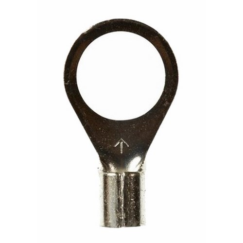 3M™ Scotchlok™ Small Ring Tongue Terminal ensures an ideal fit while offering reliable and safe performance. The non-insulated, brazed-seam barrel has a beveled mouth that guides the wire into position, and it withstands a maximum temperature of 347 degrees F (175 degrees C). Electrolytic copper construction offers good conductivity and a tin-plated finish resists corrosion.