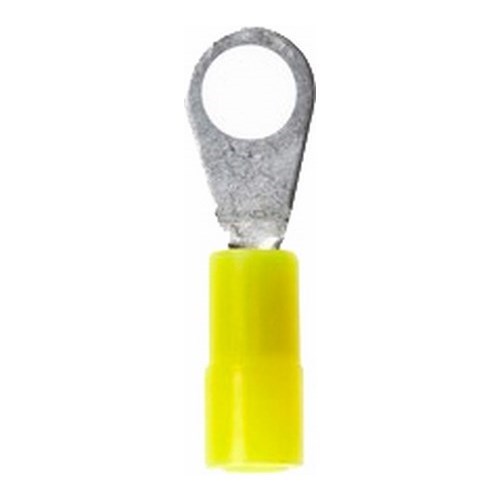3M™ Scotchlok™ Ring Tongue Terminal ensures an ideal fit while offering reliable and safe performance. The terminal has a nylon-insulated, brazed-seam barrel and withstands temperatures of -40 to 221 degrees F (-40 to 105 degrees C). Electrolytic copper construction offers good conductivity and a tin-plated finish resists corrosion.