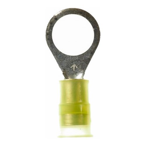 3M™ Scotchlok™ Color-Coded Small Ring Tongue Terminal ensures an ideal fit while offering reliable and safe performance. The terminal has a nylon-insulated, butted-seam barrel and withstands temperatures of -40 to 221 degrees F (-40 to 105 degrees C). Electrolytic copper construction offers good conductivity and a tin-plated finish resists corrosion.