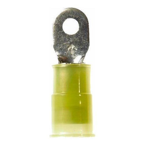 3M™ Scotchlok™ Color-Coded Small Ring Tongue Terminal ensures an ideal fit while offering reliable and safe performance. The terminal has a nylon-insulated, butted-seam barrel and withstands temperatures of -40 to 221 degrees F (-40 to 105 degrees C). Electrolytic copper construction offers good conductivity and a tin-plated finish resists corrosion.