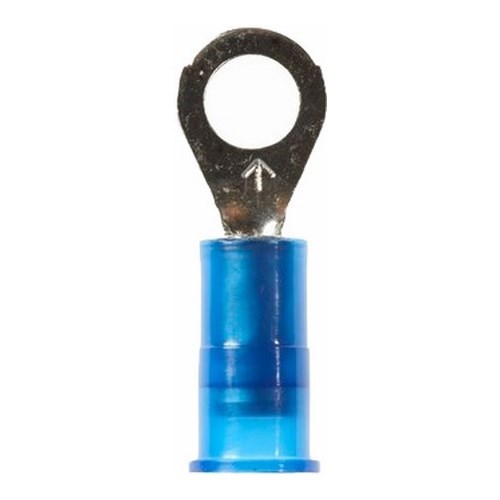 3M™ Scotchlok™ Color-Coded Ring Tongue Terminal ensures an ideal fit while offering reliable and safe performance. The terminal has a nylon-insulated, butted-seam barrel and withstands temperatures of -40 to 221 degrees F (-40 to 105 degrees C). Electrolytic copper construction offers good conductivity and a tin-plated finish resists corrosion.