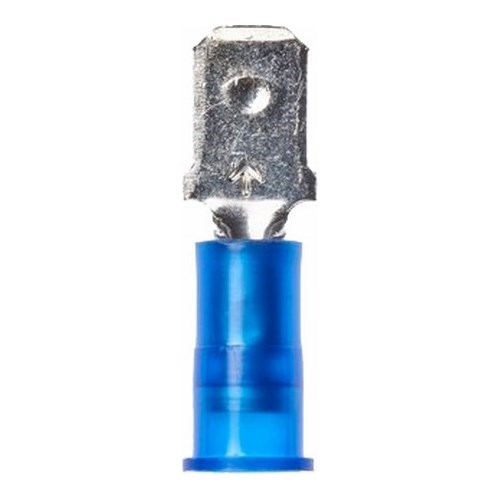 3M™ Scotchlok™ Standard Male Disconnect Terminal offers superior holding force while allowing for quick and easy disconnect. The terminal has a nylon-insulated, butted-seam barrel and withstands temperatures of -40 to 221 degrees F (-40 to 105 degrees C). Its electrolytic copper construction offers good conductivity and a tin-plated finish resists corrosion.