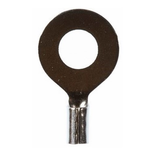 3M™ Scotchlok™ High-Temperature Ring Tongue Terminal ensures an ideal fit while offering reliable and safe performance. The terminal has a non-insulated, butted-seam barrel and withstands a maximum temperature of 900 degrees F (482 degrees C). Steel construction offers durability and a nickel-plated finish resists corrosion.