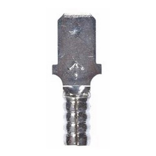 3M™ Scotchlok™ Standard Male Disconnect Terminal offers superior holding force while allowing for quick and easy disconnect. The terminal has a non-insulated, butted-seam barrel and withstands a maximum temperature of 347 degrees F (175 degrees C). Its electrolytic copper construction offers good conductivity and a tin-plated finish resists corrosion.