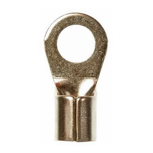 3M™ Scotchlok™ High-Temperature Ring Tongue Terminal ensures an ideal fit while offering reliable and safe performance. The terminal has a non-insulated, butted-seam barrel and withstands a maximum temperature of 900 degrees F (482 degrees C). Steel construction offers durability and a nickel-plated finish resists corrosion.