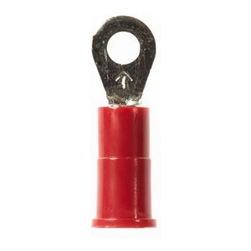 3M™ Scotchlok™ Color-Coded Small Ring Tongue Terminal ensures an ideal fit while offering reliable and safe performance. The terminal has a vinyl-insulated, brazed-seam barrel and withstands temperatures of -40 to 221 degrees F (-40 to 105 degrees C). Electrolytic copper construction offers good conductivity and a tin-plated finish resists corrosion.