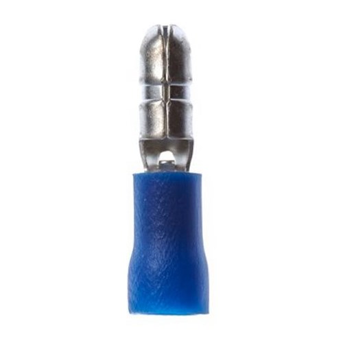 3M™ Scotchlok™ Color-Coded Standard Bullet-Style Male Disconnect Terminal offers superior holding force while allowing for quick and easy disconnect. The snap plug has a vinyl-insulated, butted-seam barrel and withstands temperatures of -40 to 221 degrees F (-40 to 105 degrees C). Its durable brass construction offers good conductivity and a tin-plated finish resists corrosion.