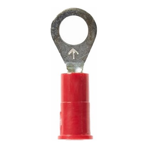 3M™ Highland™ Ring Tongue Terminal ensures an ideal fit while offering reliable and safe performance. The terminal has a vinyl-insulated, butted-seam barrel and withstands temperatures of -40 to 221 degrees F (-40 to 105 degrees C). Electrolytic copper construction offers good conductivity and a tin-plated finish resists corrosion.