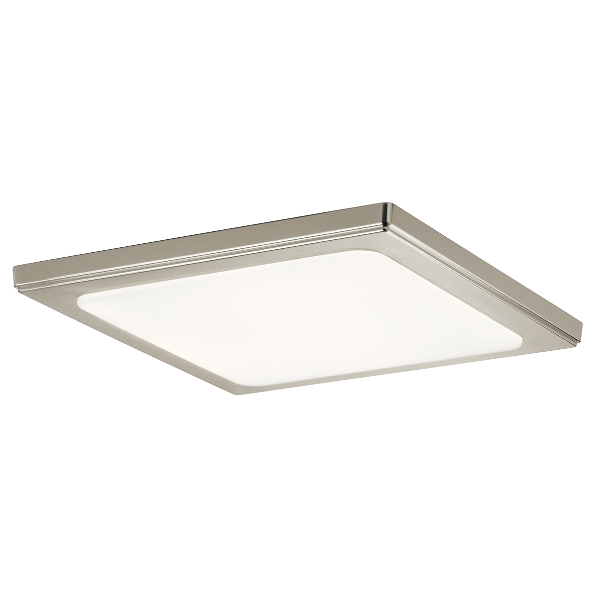 Product image for Kichler 44249NILED30 Zeo 3000K LED 13" Square Flush Mount Brushed Nickel