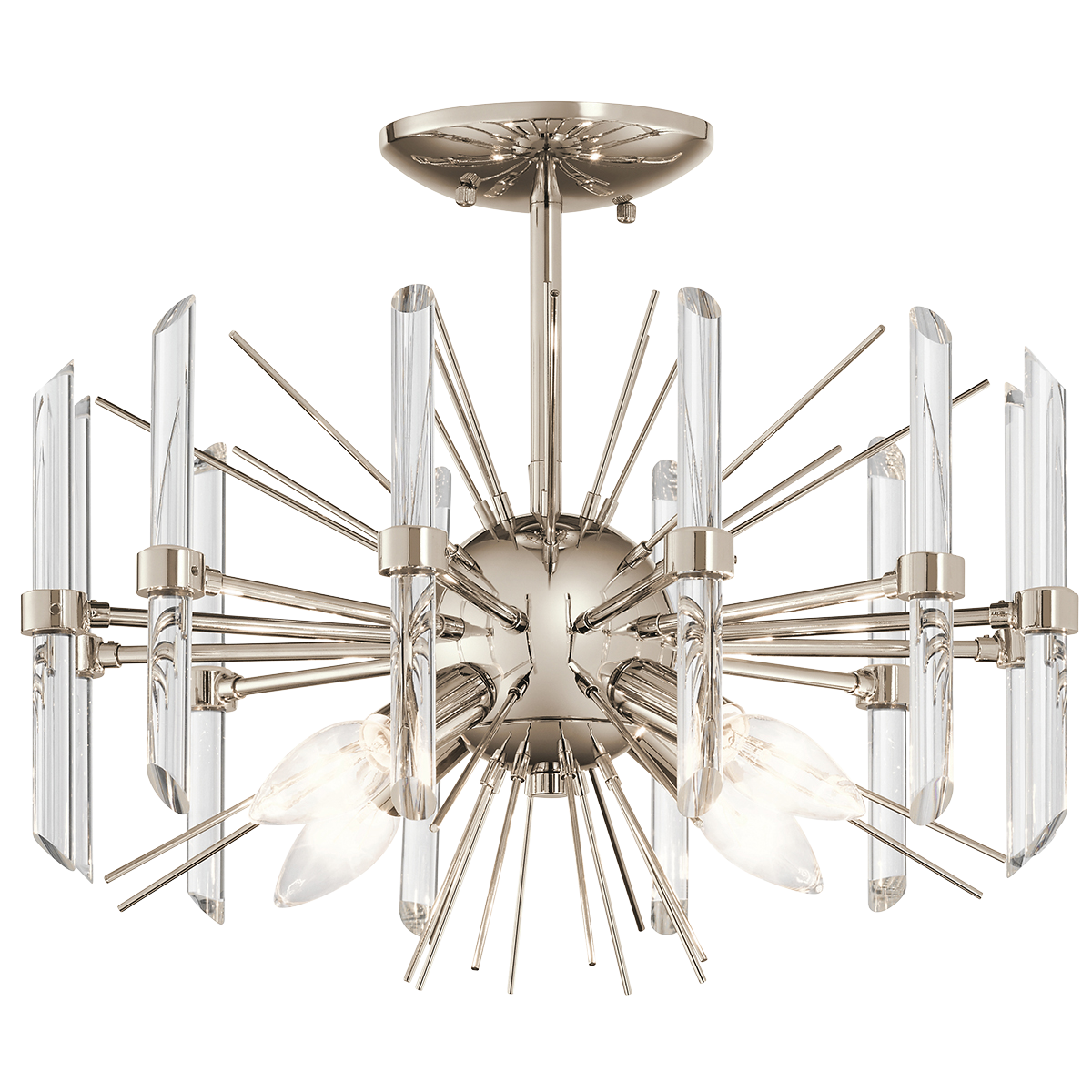 Product image for Kichler 44277PN Eris 4 Light Semi Flush Polished Nickel