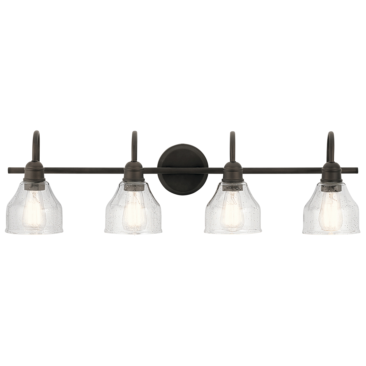 Create a masterpiece with this 4 light bath light from the Avery collection. In a Olde Bronze finish Clear Seeded glass.