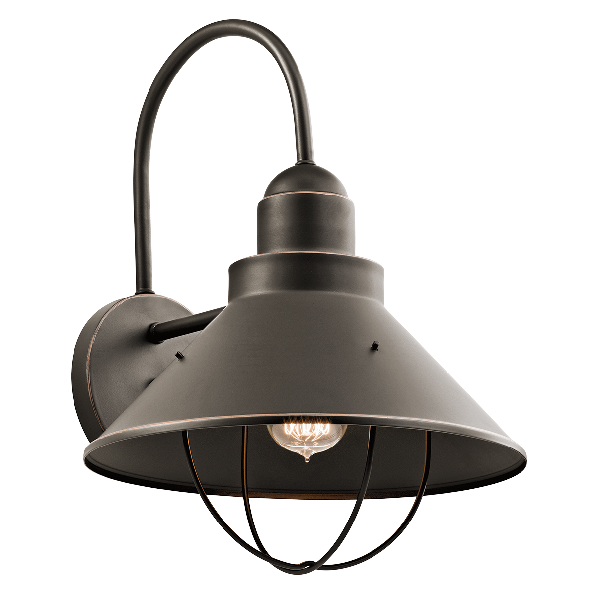 The Seaside(TM) 16.5in. 1 light outdoor wall light features a classic look with its Olde Bronze(R) finish. The Seaside(TM)wall light works in several aesthetic environments, including rustic, coastal, traditional and transitional.