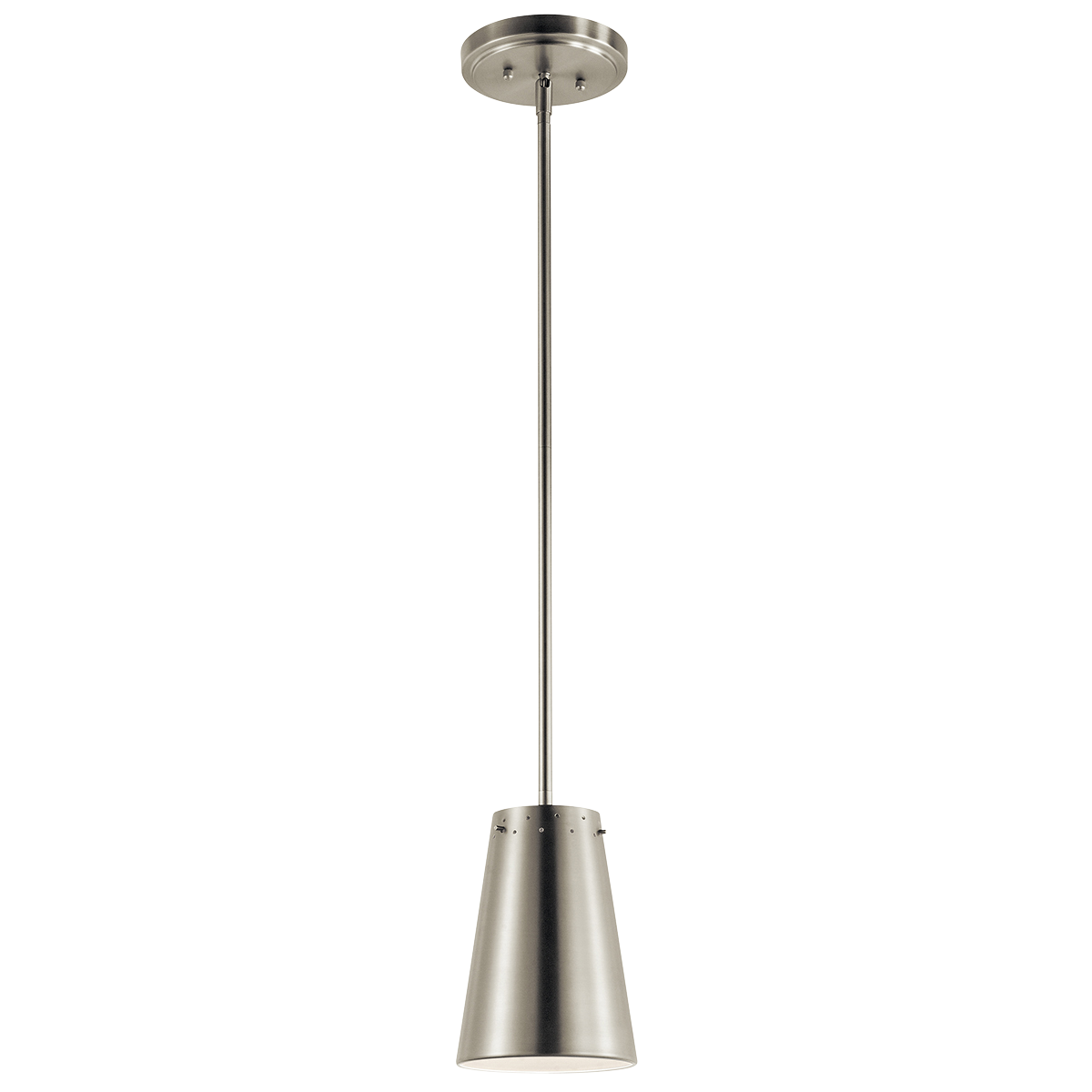 This transitional style 9in.in. LED mini pendant features Brushed Nickel finish which adds character to this LED integrated fixture.