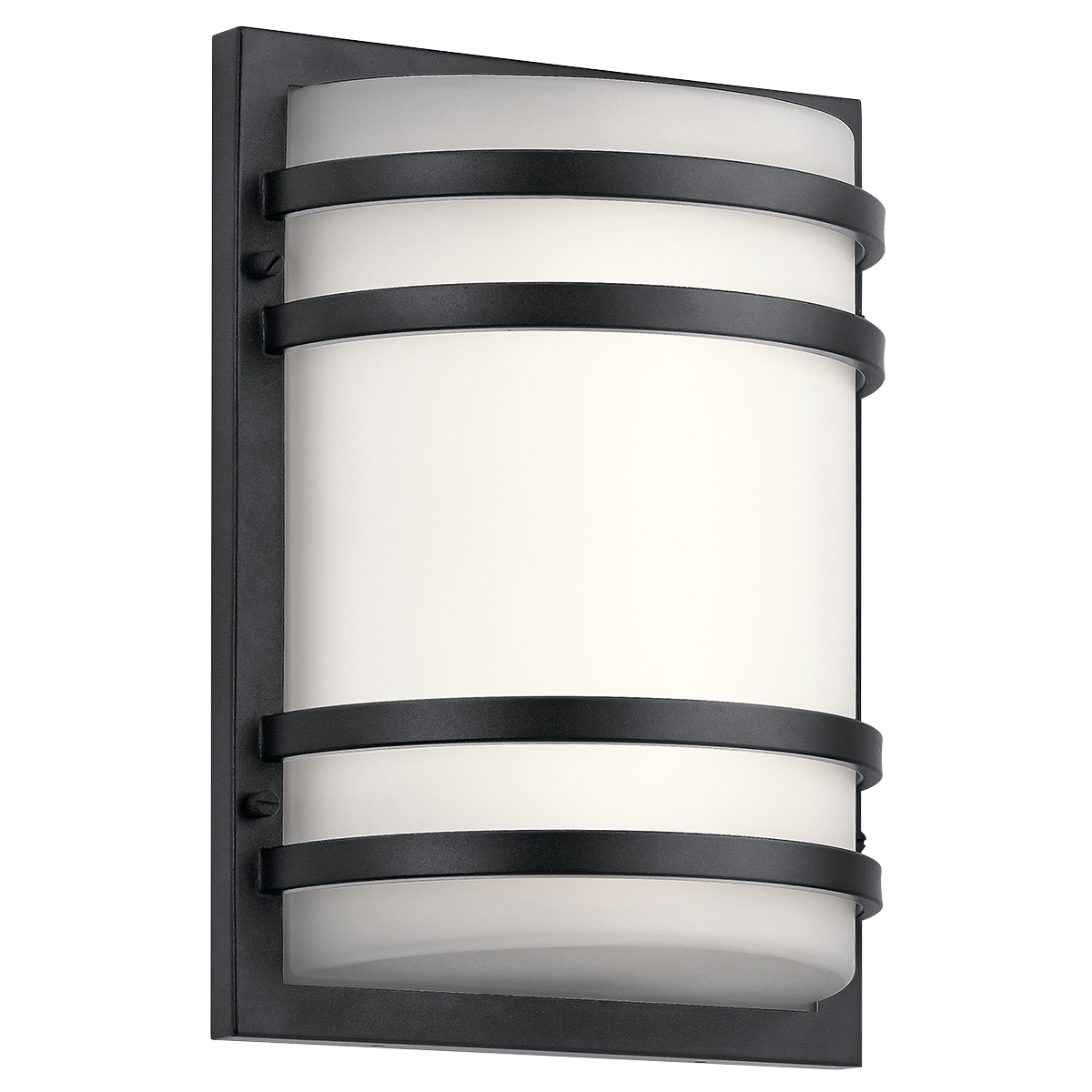 This 13in. LED wall sconce is in a transitional style and features a Textured Black. White acrylic provides an even diffusion of light.