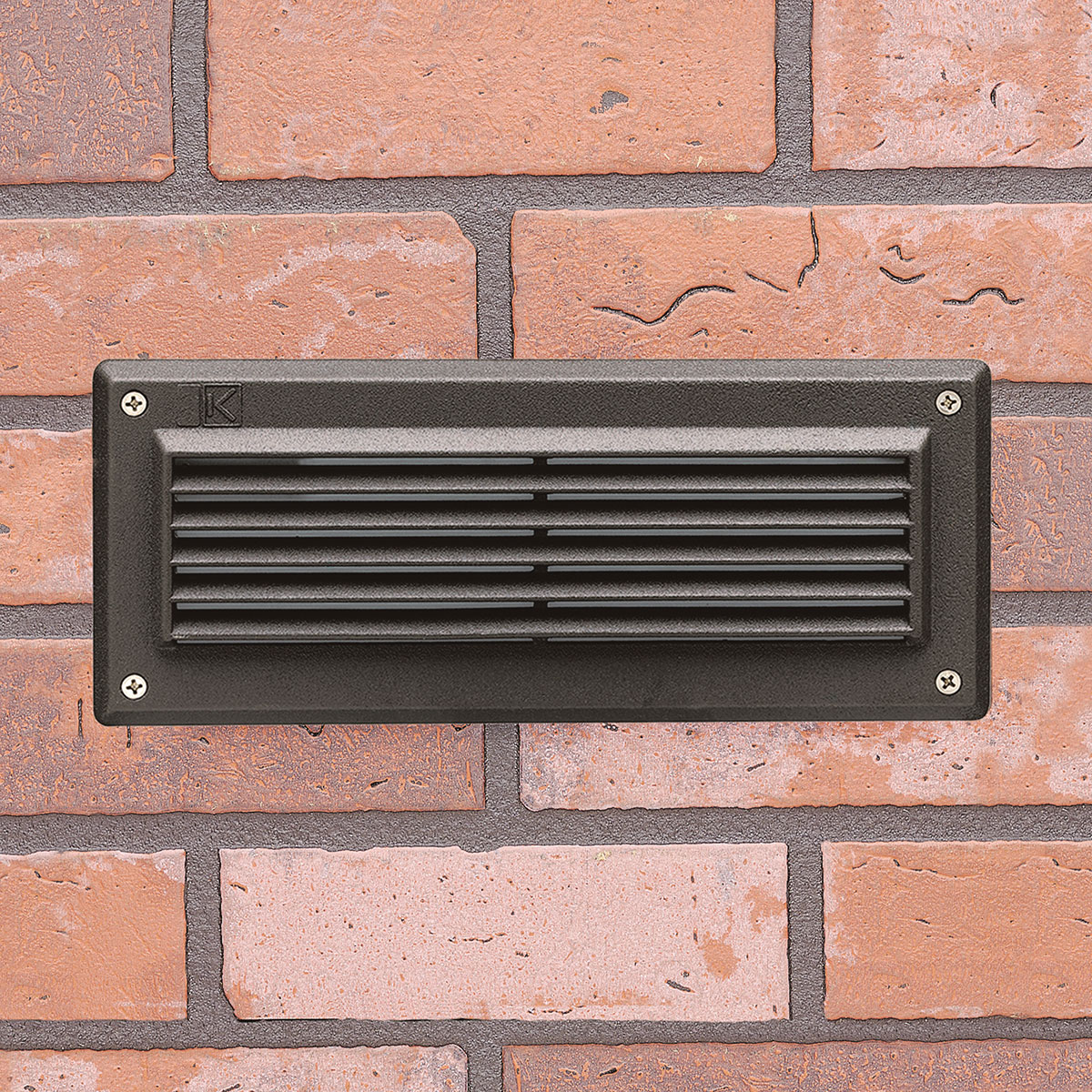 2700K WARM-WHITE LED BRICK LIGHT - Designed to be integrated into brick wall during construction. LED version is also usable in vertical risers. Casts a low, even spread of energy efficient LED light. Available with or without louvers.