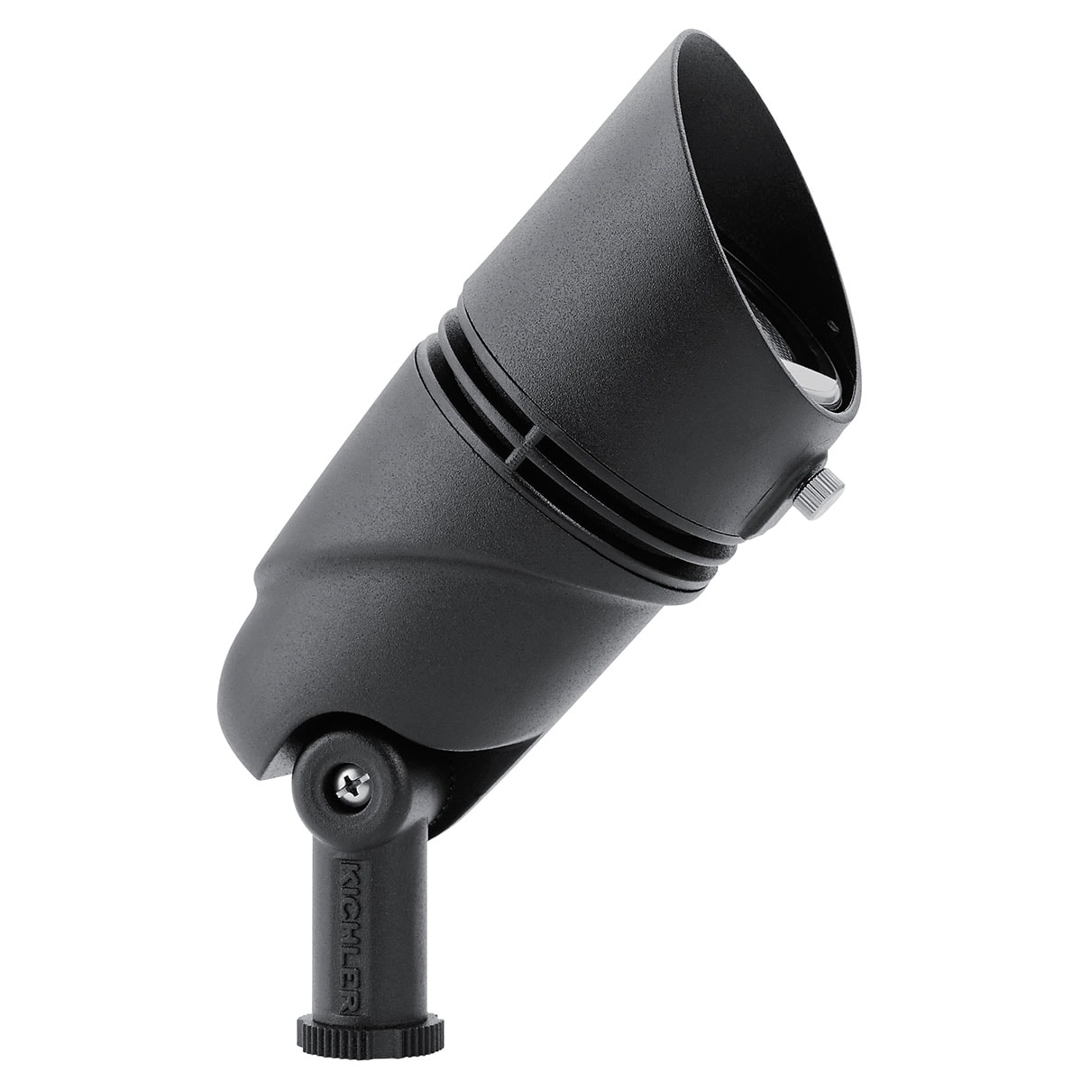12V with Variable Lumen Output ( VLO ) that allows you to easily switch between three lumen  outputs (400, 600, 835 lumens) without mechanically adjusting the settings on the fixture. The adjustable lumen large accent 15 degree, 3000K spot light in textured black (BKT) is an integrated, fully sealed LED fixture that features 6,000 volt surge protection. Featuring custom optics that assures no halos or scallops to deliver superb center-to-edge uniformity for clean, clear light.