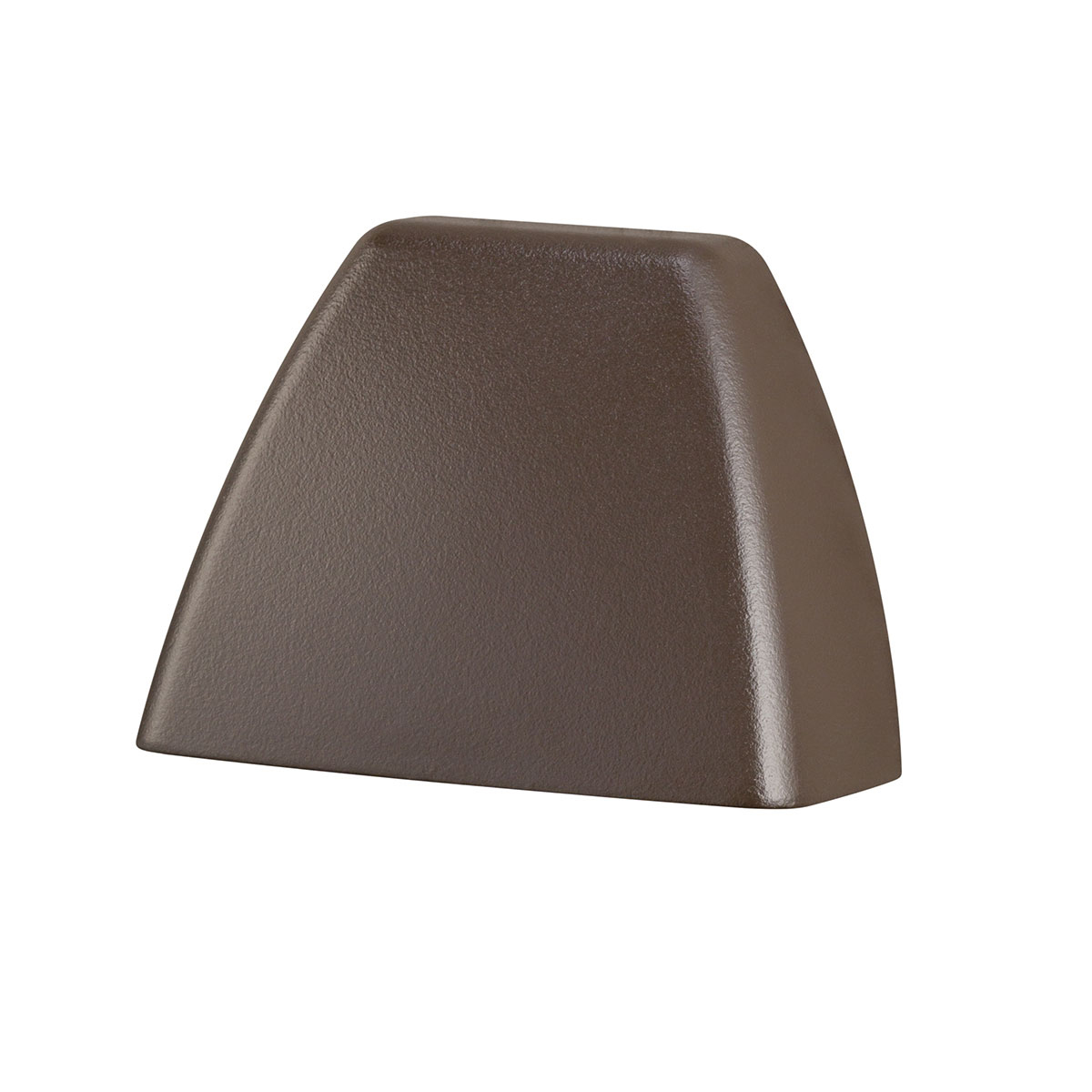 2700K Warm White Four Corners LED deck light in Textured Architectural Bronze features 4 gently sloped cast aluminum corners.