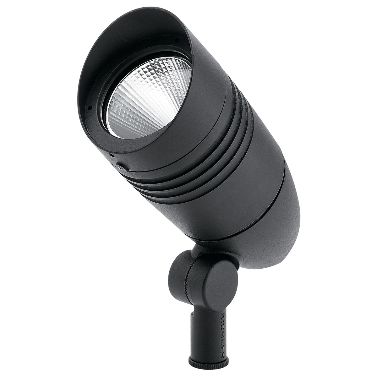 The Kichler DLCâ„¢ Listed C-Series 21W,  55-degree Commercial Outdoor large accent light is an  integrated LED fixture that features 120V-277V Universal voltage with built in surge protection and is rated for wet locations. Featuring an integrated cowl, durable knuckle construction, and an all-metal housing with a textured polyester powder coat finish (shown here in Textured Black), it is designed for high use wear and tear.