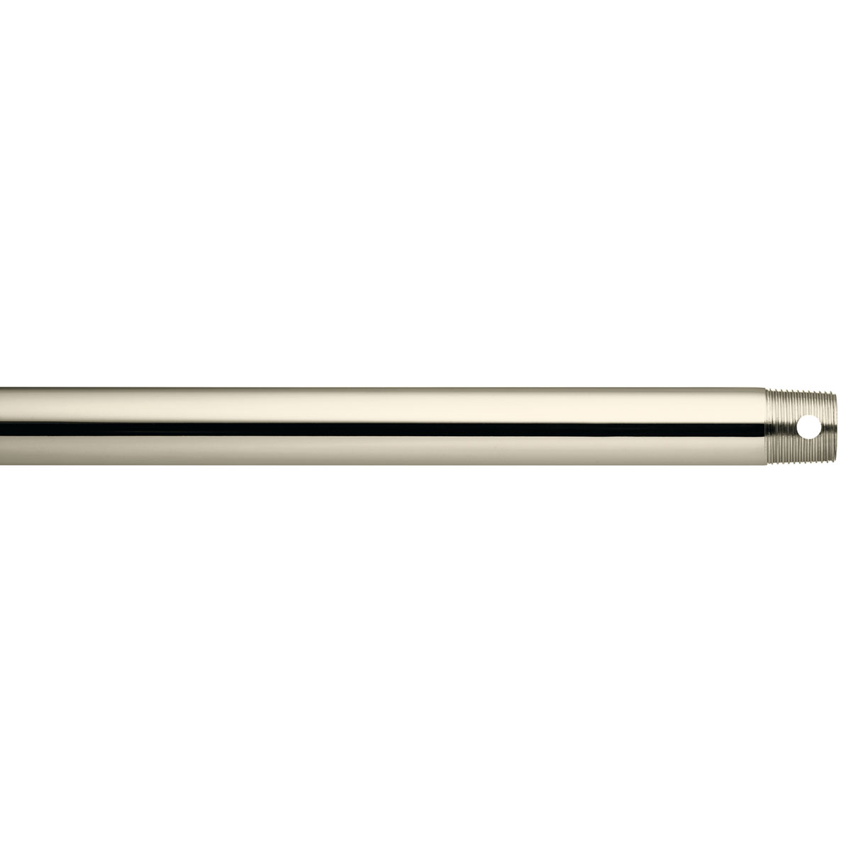 24 inch fan downrod (1 inch O.D.) suggested for 11 foot ceilings in Polished Nickel