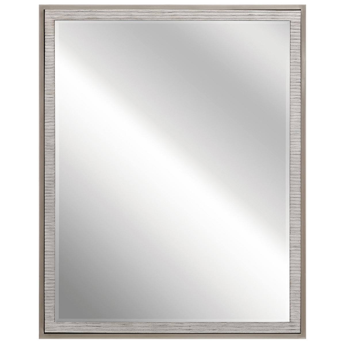 This 24in. x 30in. mirror from the Millwright(TM) collection features a Rubbed Gray finish and seamlessly pairs with the Millwright(TM) bath collection.