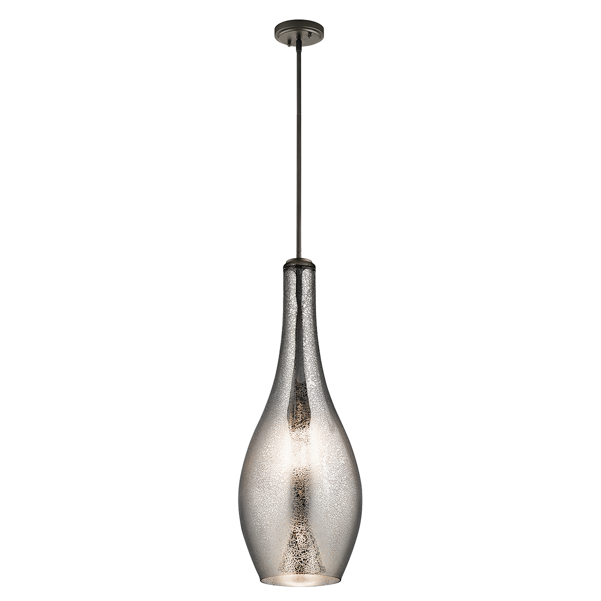 Product image for Kichler 42475OZMER Everly™ 29.5" 1 Light Teardrop Pendant Mercury Glass Olde Bronze®