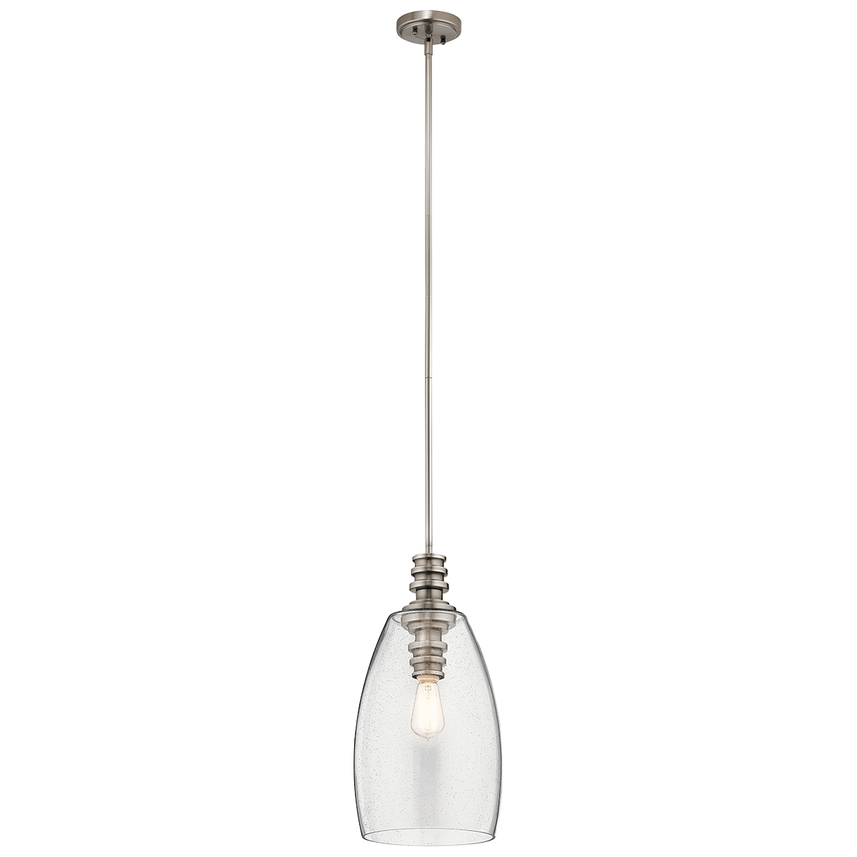 Product image for Kichler 43090CLP Lakum™ 1 Light Pendant Classic Pewter