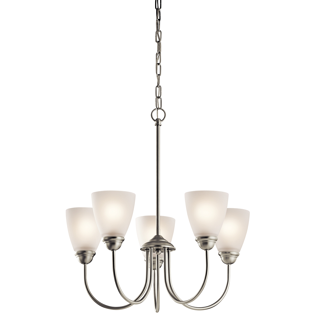 Product image for Kichler 43638NI Jolie 5 Light Chandelier Brushed Nickel