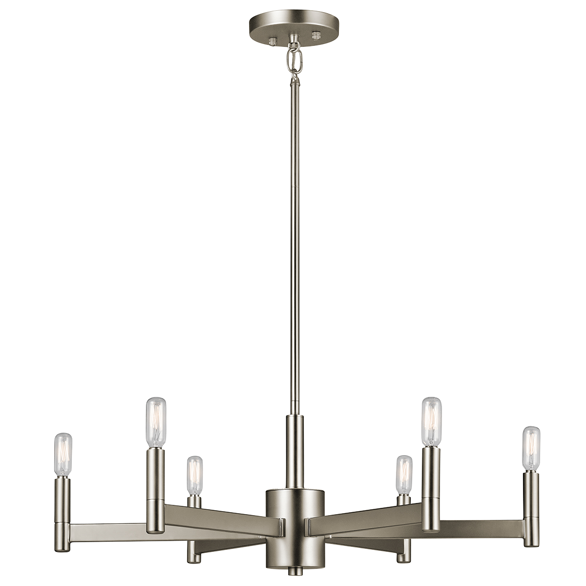 Product image for Kichler 43859SN Erzo™ 6 Light Chandelier Satin Nickel