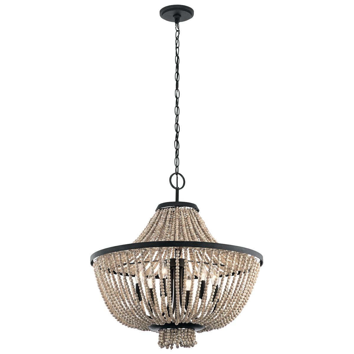 Product image for Kichler 43891DBK Brisbane 6 Light Chandelier Distressed Black