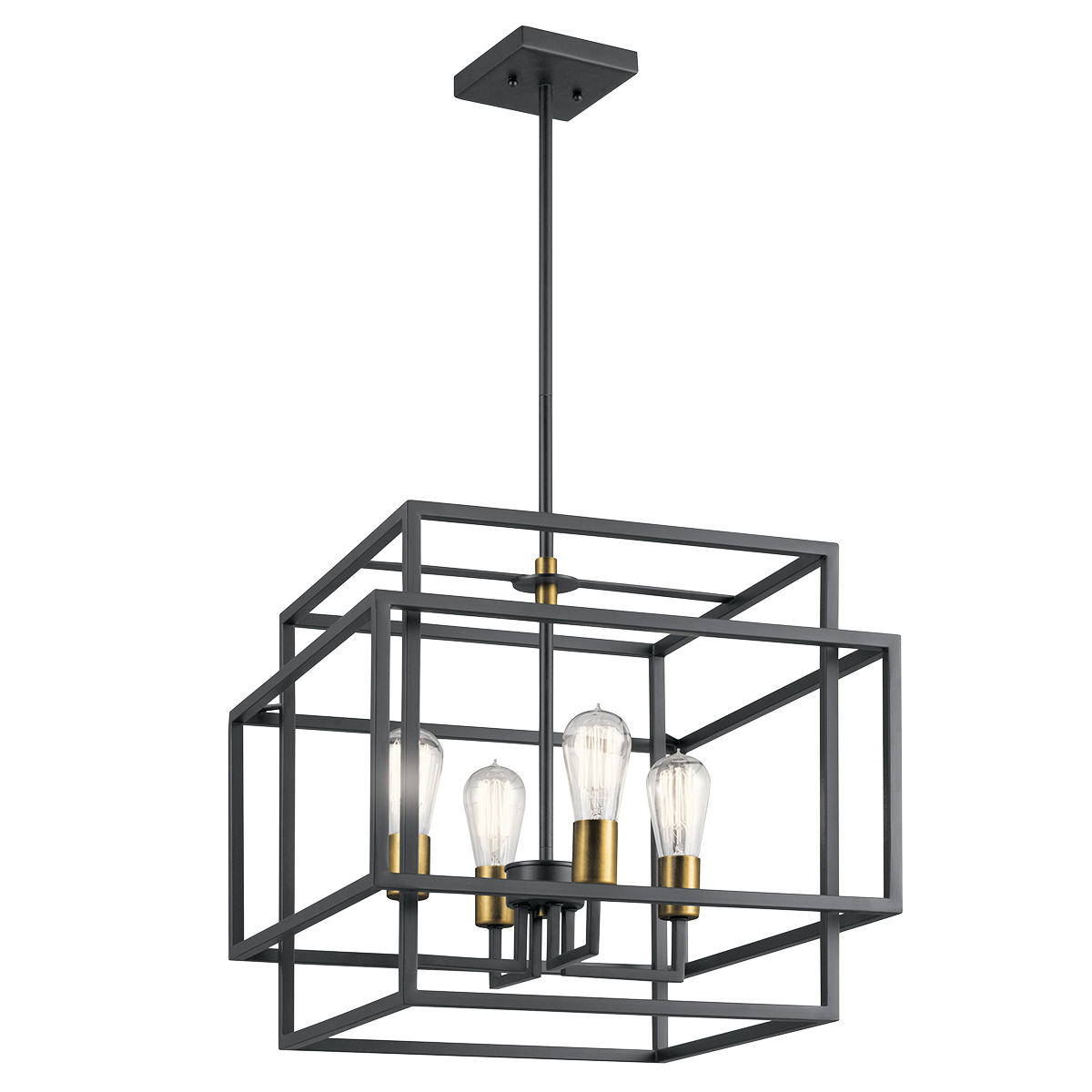 Layered boxes create a design that's clean and industrial-inspired on this 4 light Taubert(TM) pendant, and the two-tone finish is a nod towards mid-century modern fashions. Adjust the pendant height to suit your home's style.