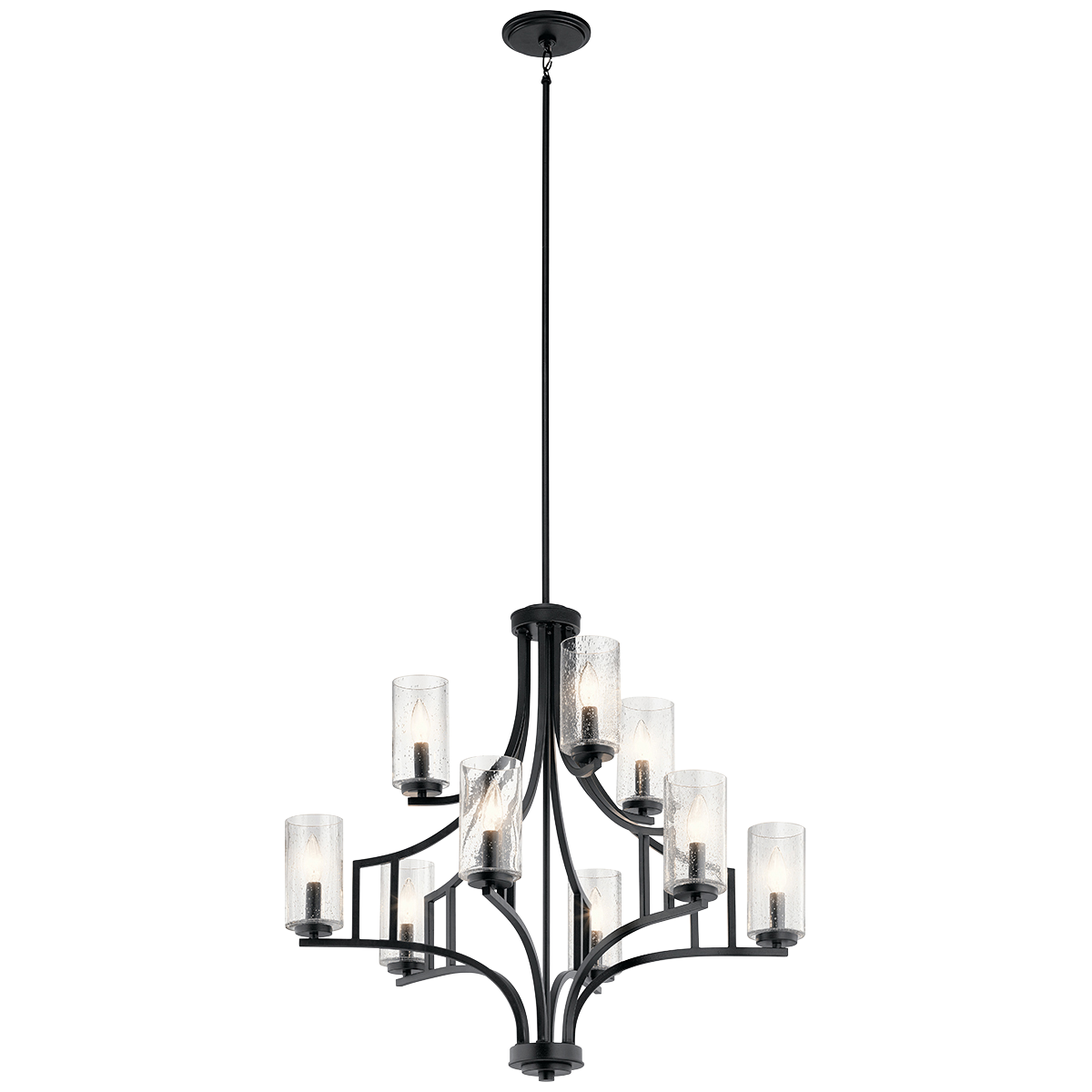 Product image for Kichler 44073DBK Vara 9 Light Chandelier Distressed Black