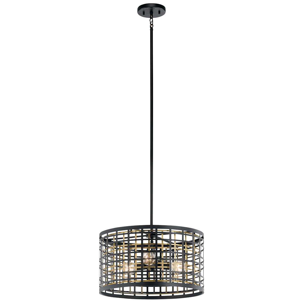 Depth, dimension and geometric interest come together to give the 3-light convertible pendant/semi flush light in Black from the Aldergate(TM) collection an uncommon style. Overlapping grids in contrasting finishes bring structural interest and softly diffuse the light. The look is inspired by industrial trends, yet sophisticated enough to work in traditional spaces.