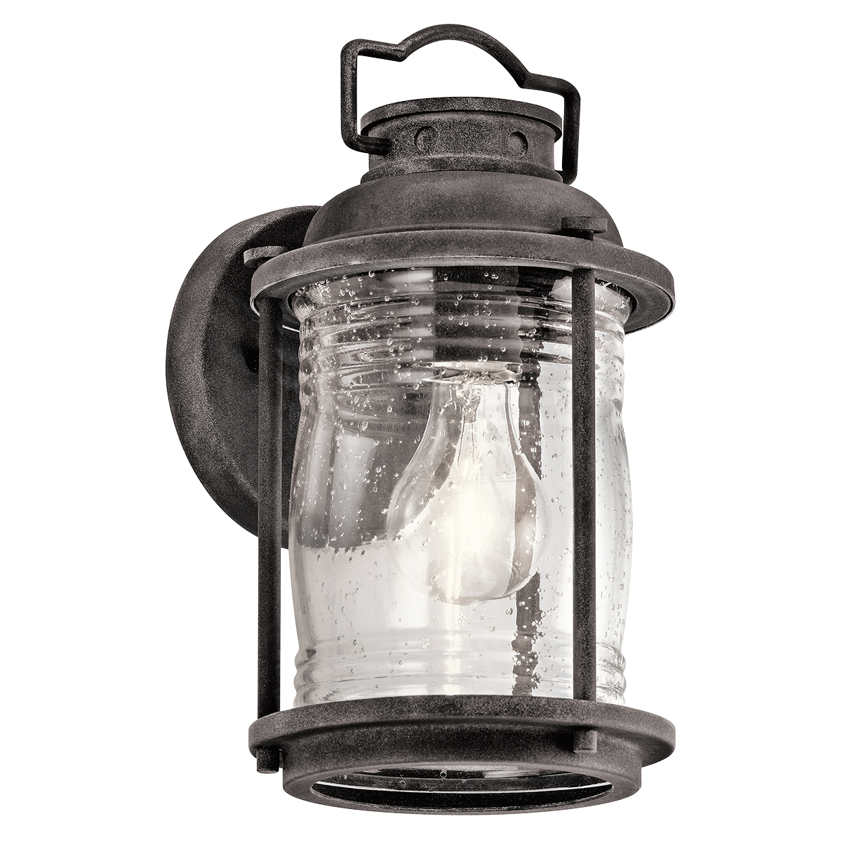Add a little bit of colonial Charm to your outdoor lighting with this 1 light outdoor lantern from the Ashland Bay Collection. The traditional design is enhanced by a weathered zinc finish and clear glass. Use with old-fashioned Edison-styled bulbs for time-honored appeal.
