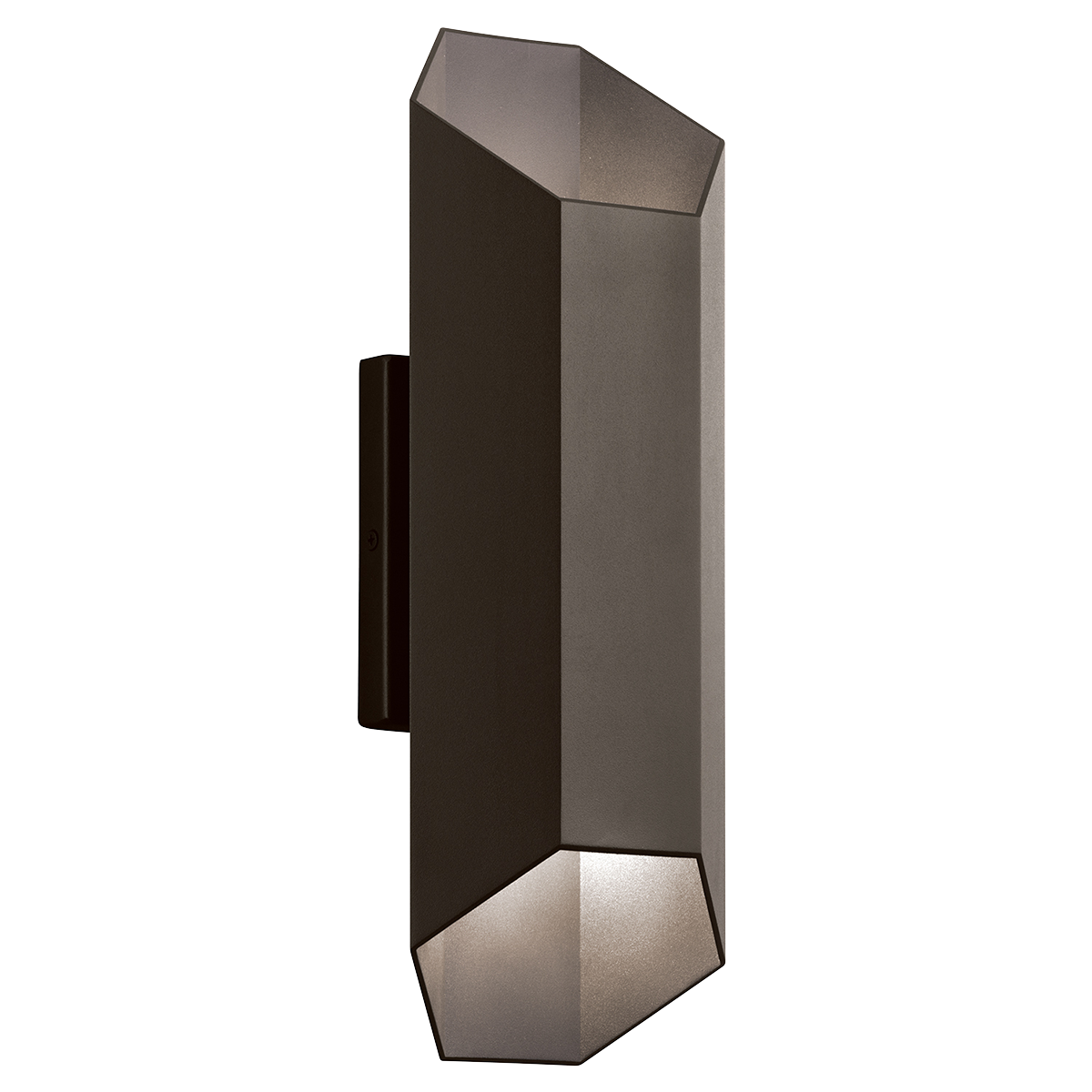 Estella adds a little flair to a contemporary style home with our 2 Light LED Outdoor Wall Light. The hexagonal design looks dynamic against homes with geometric architectural details, like rectangular floor-to-ceiling windows or squared rooflines. To enhance the LED light our Wall Light features etched glass and has a Textured Architectural Bronze finish.