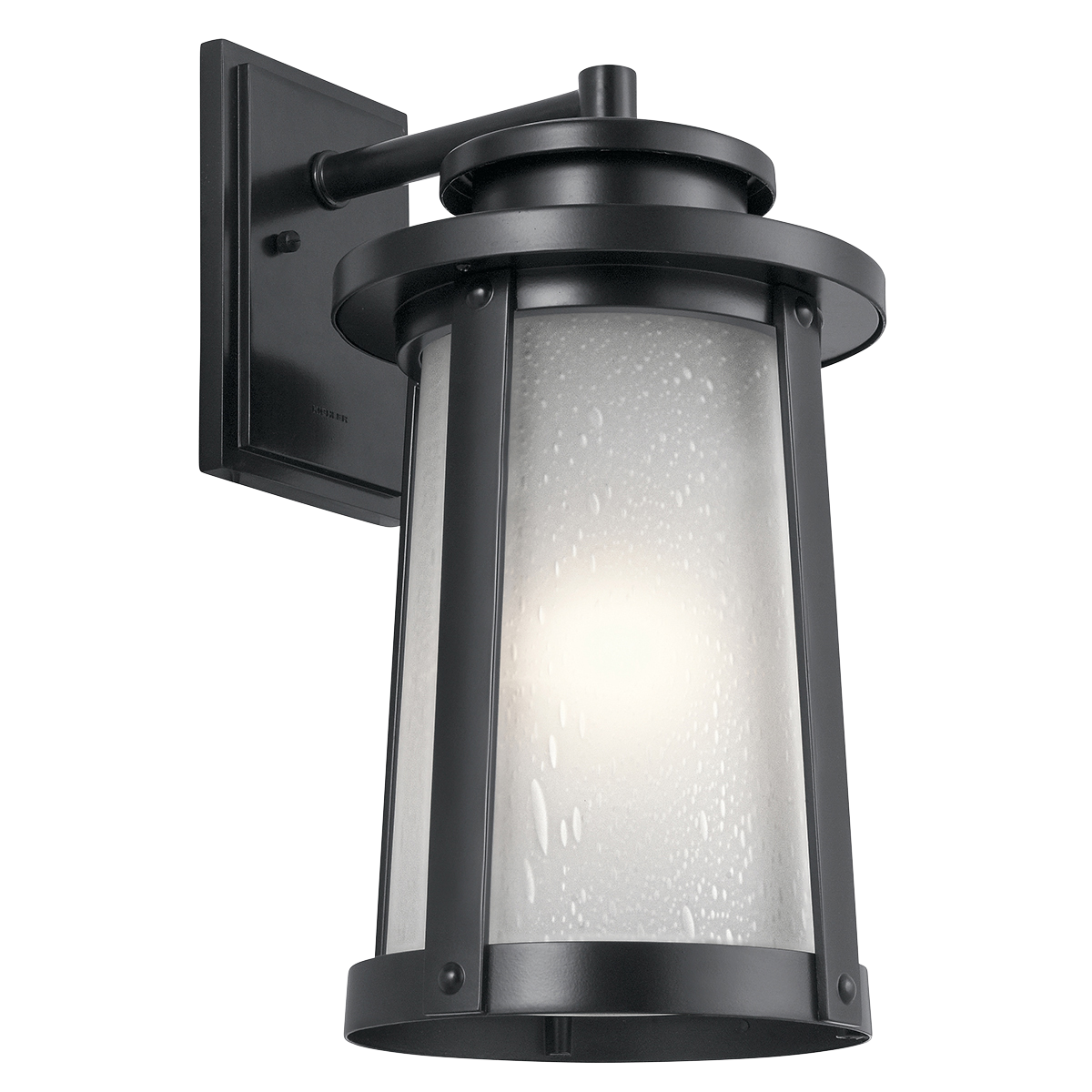 The 18.5in. 1-light outdoor wall light from the Harbor Bay collection is inspired by fixtures adorning historic homes along the Chesapeake. Harbor Bay marries vintage style with modern amenities, including a black finish that stands up to the elements. Frosted bubble glass panels softly diffuse the light, for a warm look.