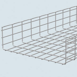 6 inch x 16 inch x 10 foot section of wiremesh cable tray constructed of precision engineered high quality  welded steel wire and can be adapted to fit any installation on-site  Hot Dipped Galvanized tray is ideal for exterior applications
