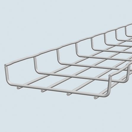 1 inch x 8 inch x 10 foot section of wiremesh cable tray constructed of precision engineered high quality  welded steel wire and can be adapted to fit any installation on-site  Electro-Zinc finish is perfect for indoor applications