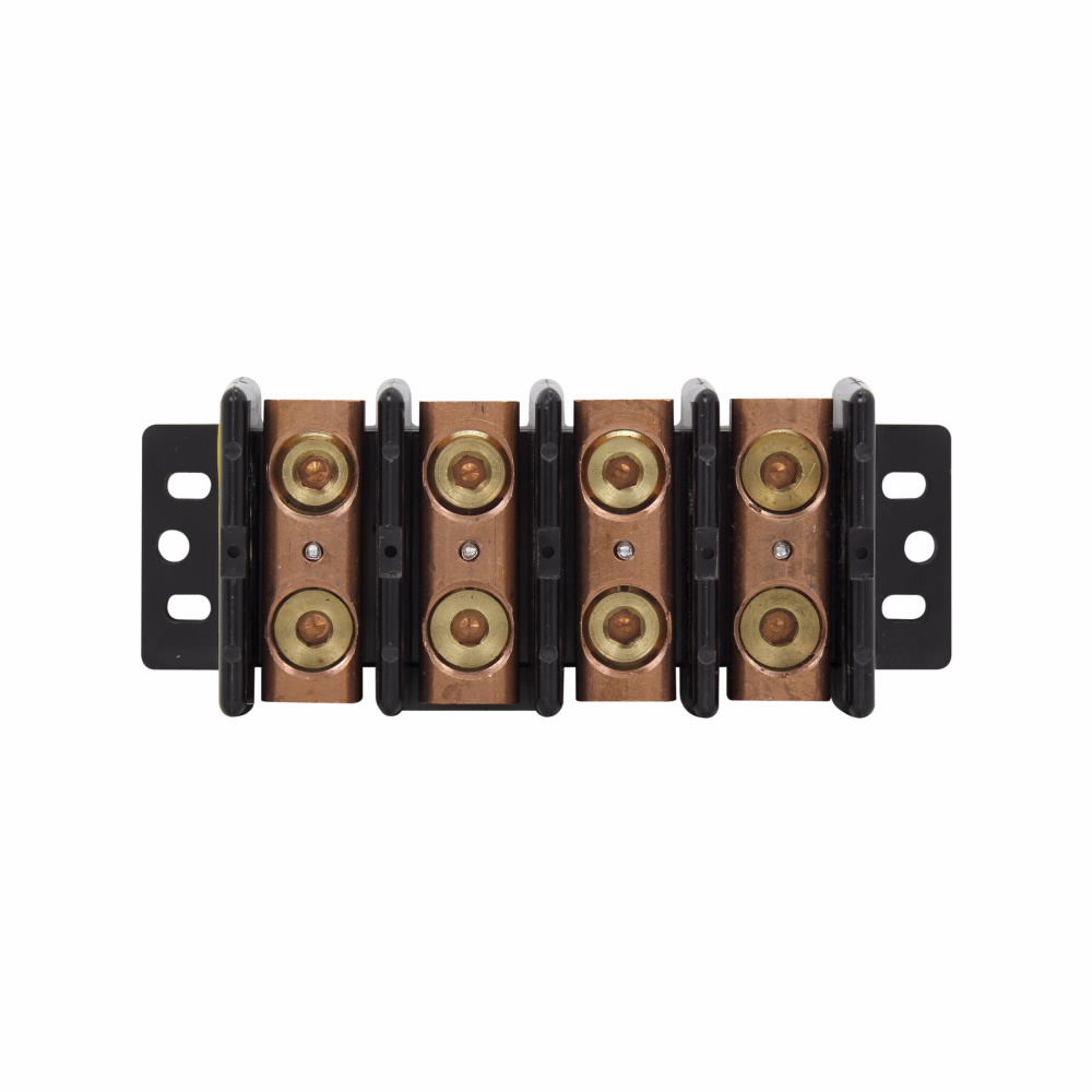 Product image for Bussmann Series 16003-4 4-Pole 6 AWG to 250 MCM Thermoplastic Splicer Power Terminal Block