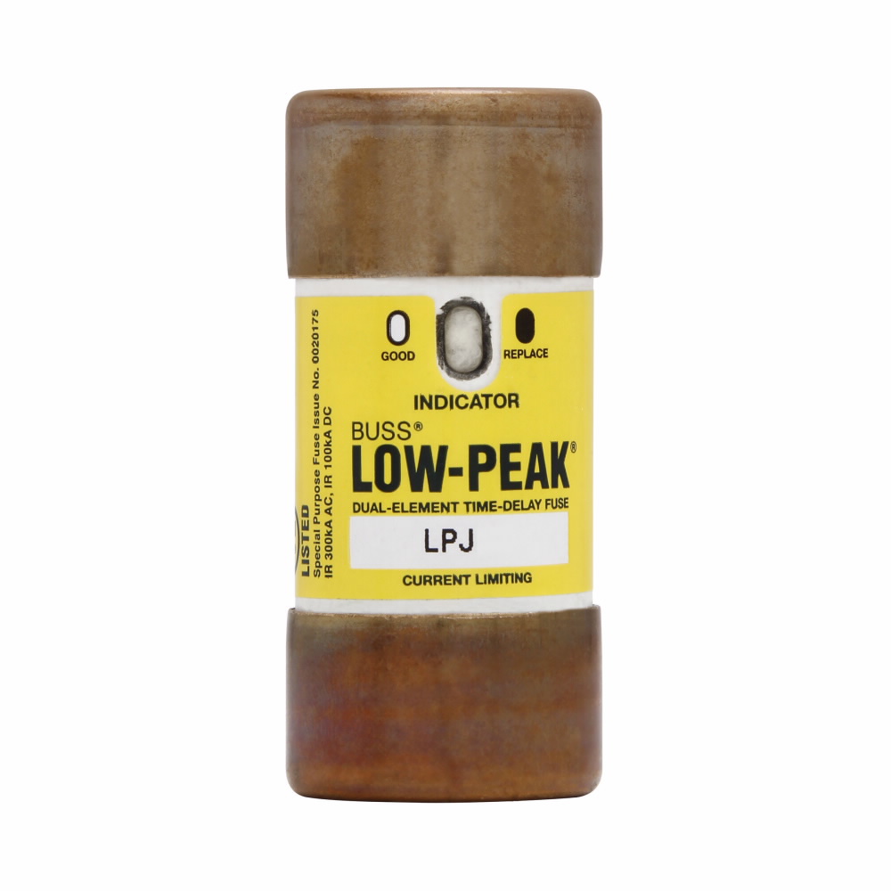 Product image for Bussmann Series LPJ-35SPI 35 Amp 600 VAC 300 VDC Class J Dual Element Time Delay Fuse