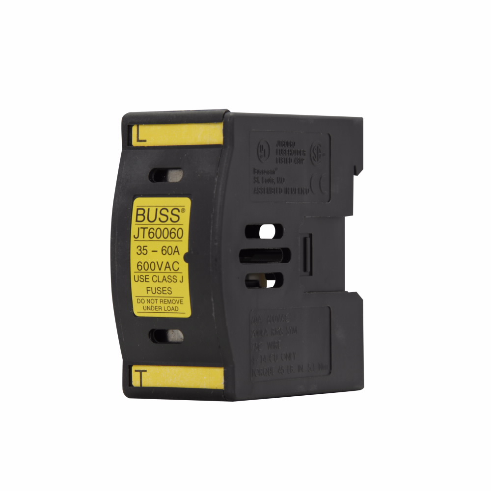 Product image for Bussmann JT60060 600vAC/DC 60amp Finger-Safe Fuse Holder, Non-Indicating. For use with Bussmann Class-J fuses - (LPJ, JKS Series)