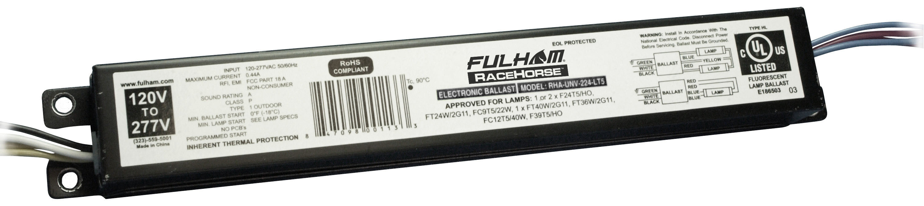 Product image for FUL RHA-UNV-224-LT5 HO 2Lamp 24W WI
