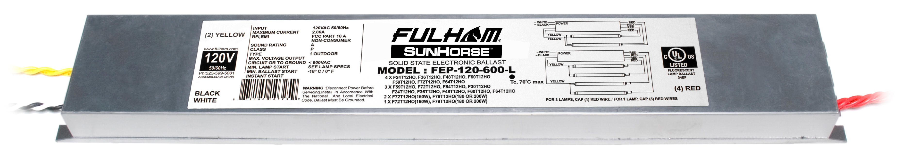 Product image for FUL FEP-120-600-L 4LAMP HO71 UV 12