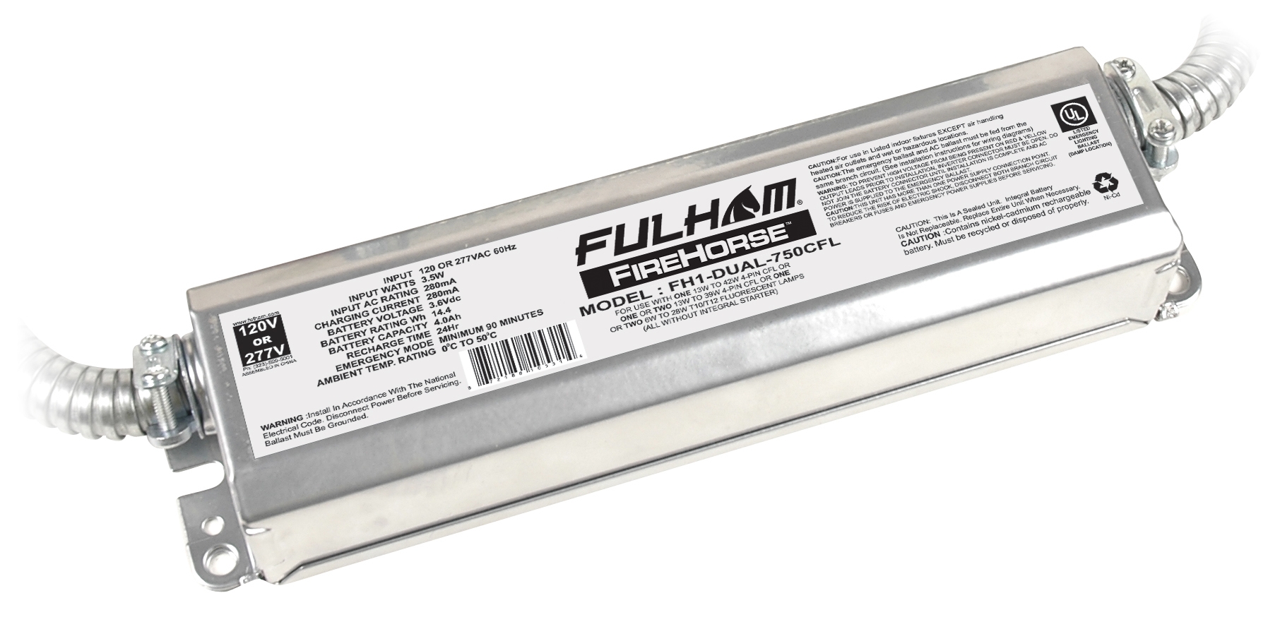 Product image for FUL FH1-DUAL-750CFL 750 LUMENS-ELEC