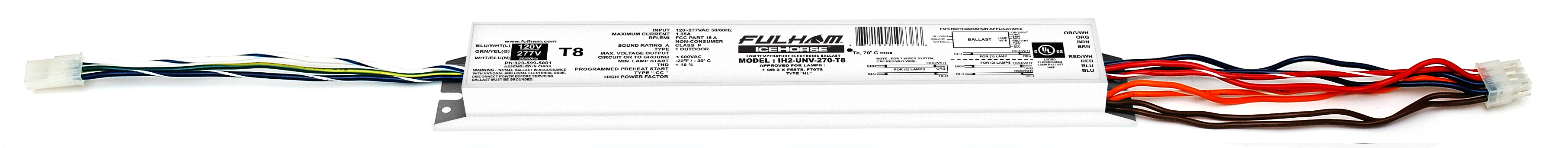 Product image for Fulham Company IH2-UNV-270-T8 Electronic Ballast