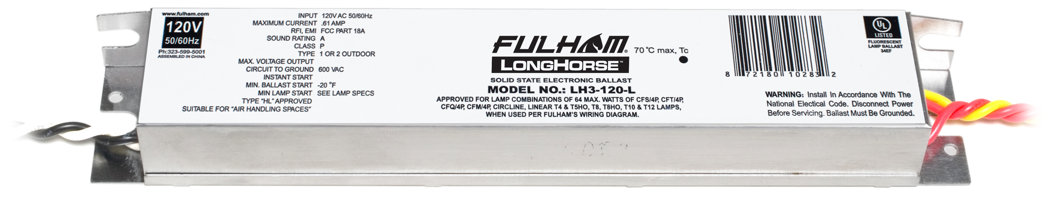 Product image for FUL LH3-120-L WH3 120V FOR REMOTE M