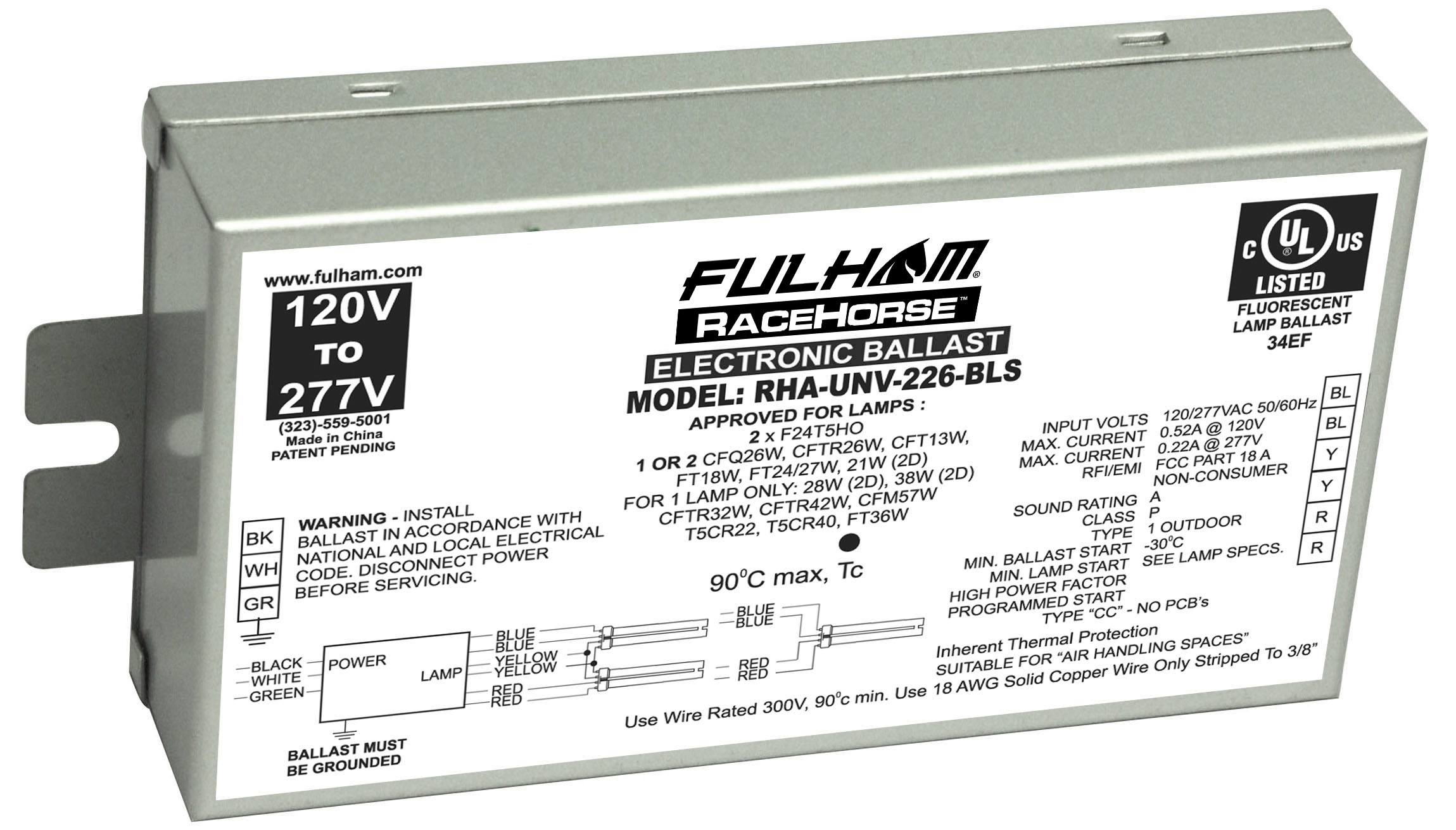 Product image for FUL RHA-UNV-226-BLS 2 x 26W CFL UNV