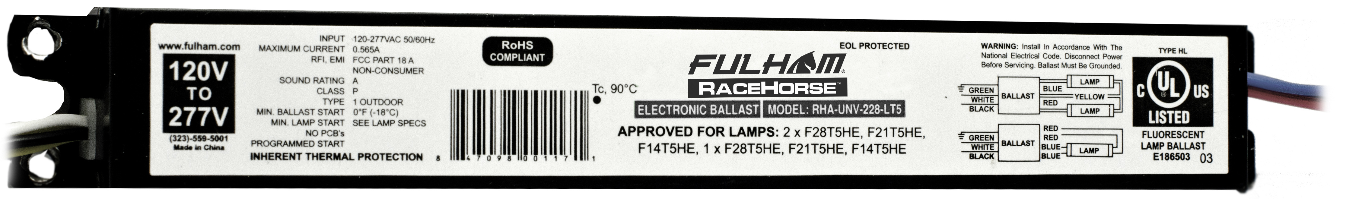Product image for FUL RHA-UNV-228-LT5 HE 2Lamp 28W WI