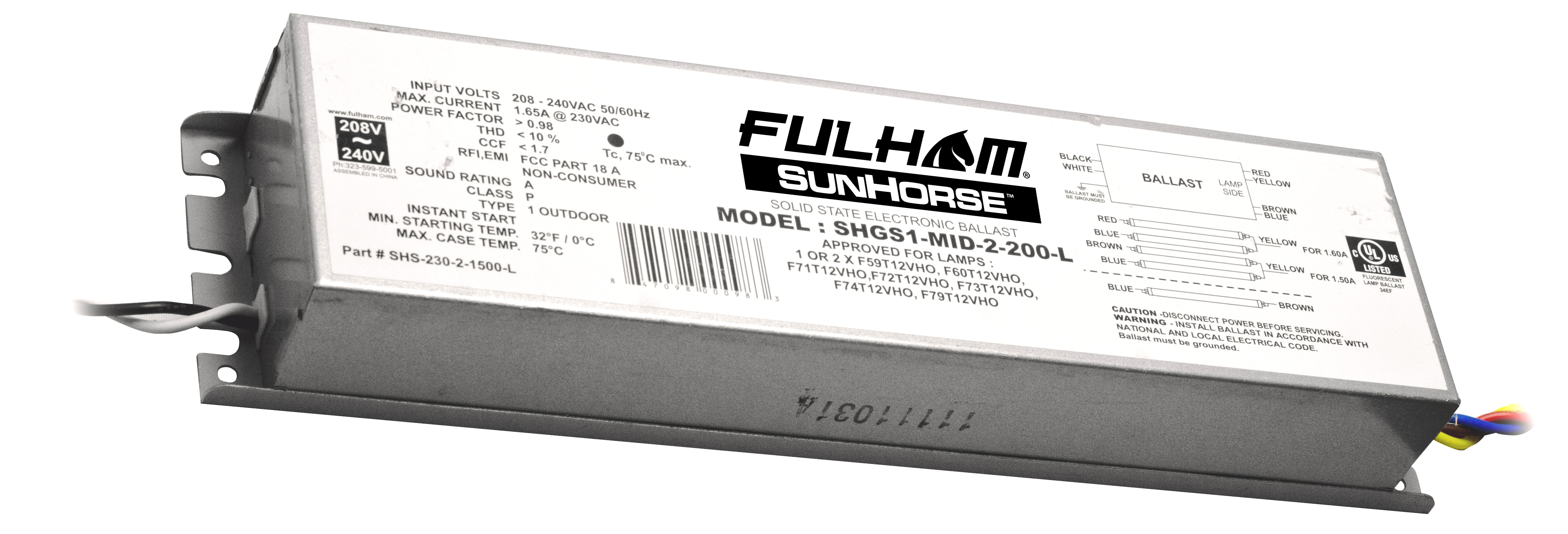 Product image for FUL SHGS1MID2200L 2 X 200W MUL TANN