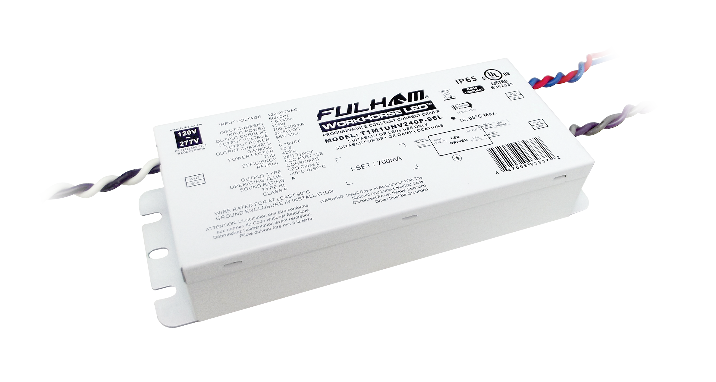 Product image for FUL T1M1UNV240P-96L WH LED XE 96W,